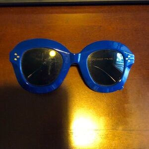 Bold Blue Oversized Sunglasses